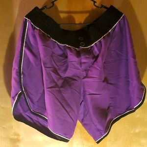 Sports Purple Plus Size Shorts